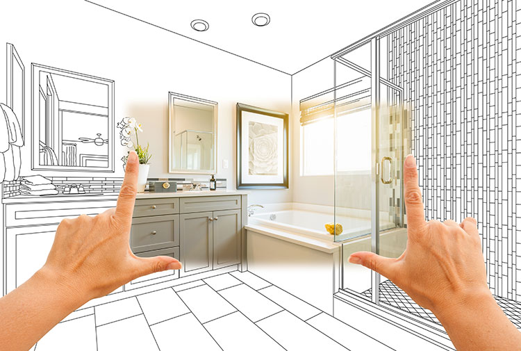 Digital design mock up of a new bathroom